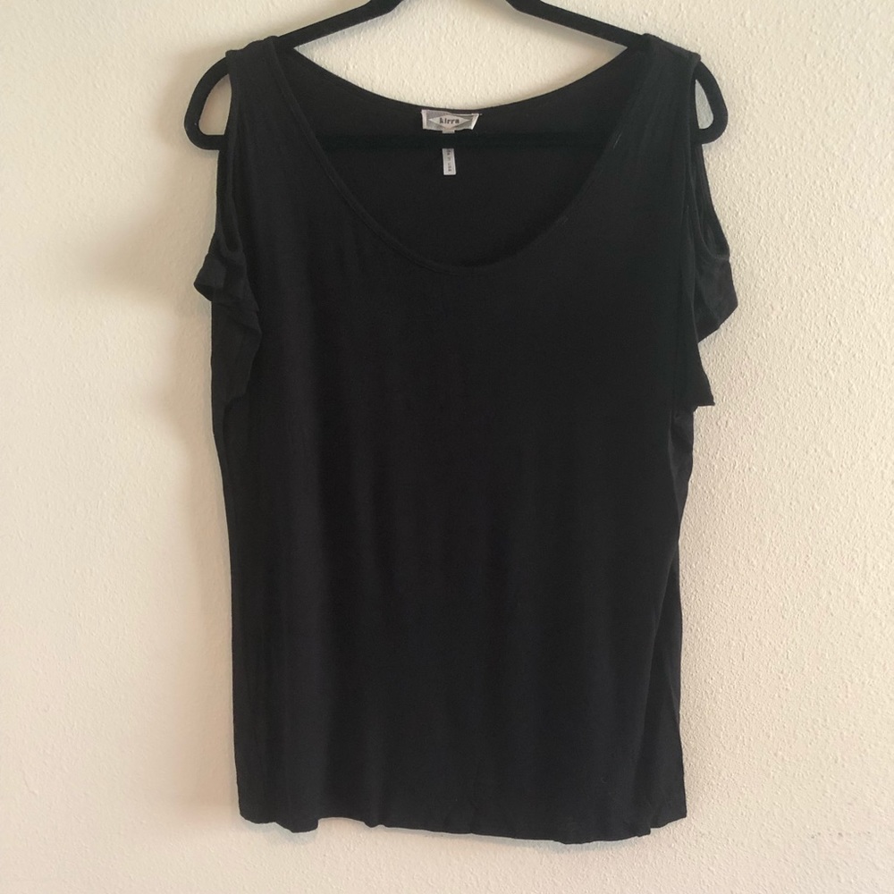 Kirra Cold Shoulder Black Tee